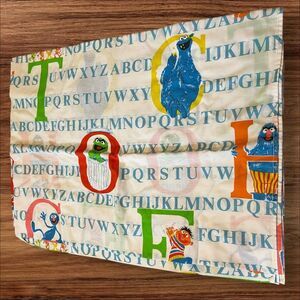 Vintage Stevens Muppets Sesame Street Alphabet Twin Flat Sheet USA